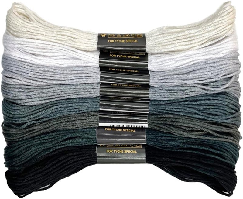 Zhenqing 1 Pieces Cross Stitch Embroidery Floss,100% Eco-Cotton Cotton Premium Skeins, Ideal for Arts & Crafts(Grey Series 67975) - Image 1